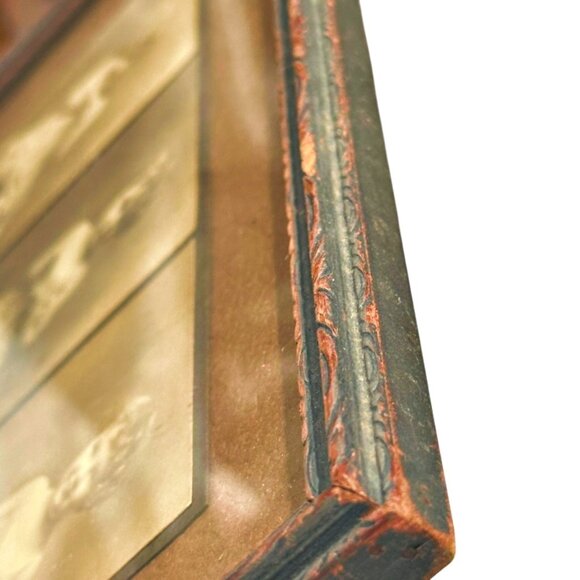 Antique Framed Matted Photo Series Little Girl 3 Sepia PICs Griffin Studio 12x8 - Picture 6 of 12